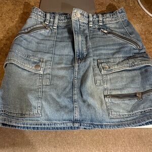 FP Movement by Free People Denim Mini Skirt with Zipper Pockets